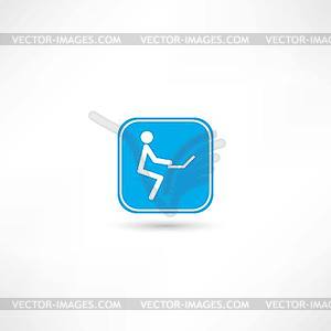 Man with computer icon - vector image