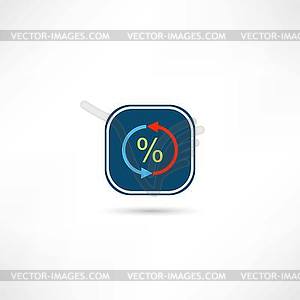 Update percent icon - stock vector clipart