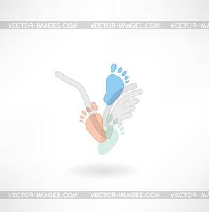 Human footprints icon - vector clip art