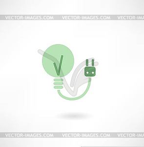 Lamp with socket icon - vector clip art