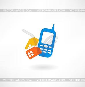 Mobile and simkarty icon - vector image