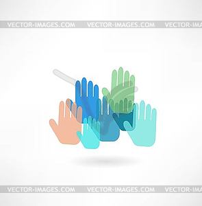 Colorful hand icon - vector clipart