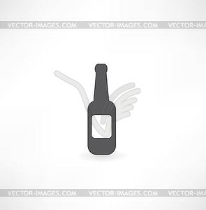 Значок бутылка вина - графика в векторном формате