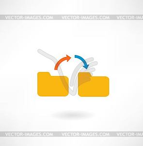 Folder icon with arrows - vector clip art