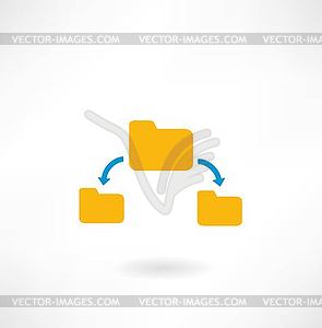 Folder icon and arrow - vector image