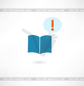 Book with message icon - color vector clipart