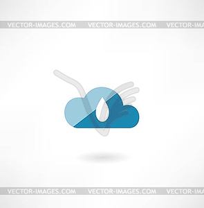 Cloud icon with drop - vector clip art