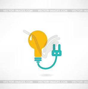 Lamp with socket icon - vector clipart