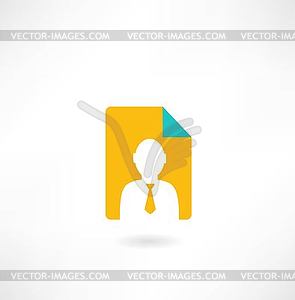 Man with papers icon - vector image