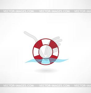 Lifebuoy on water icon - vector clipart