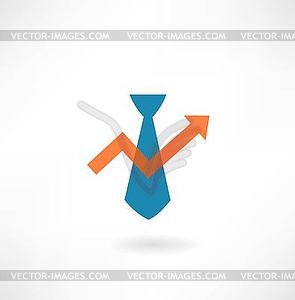 Tie with schedule icon - vector image