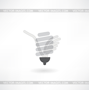 Energy saving fluorescent light bulb icon - vector clip art
