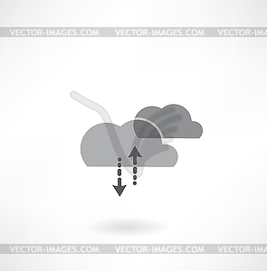 Cloud computing business concept background with - white & black vector clipart