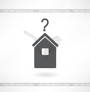 House with question mark - vector clipart