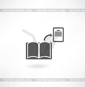 Digital book on laptop screen. Symbolic 3D rendered  - vector image