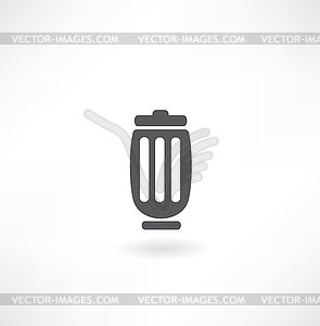 Trash b icon - white & black vector clipart