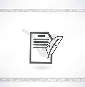Blank note paper wiih pen - royalty-free vector clipart