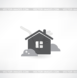 Christmas house icon - vector clipart