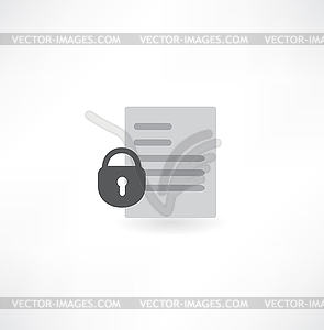 Document with lock icon - vector image