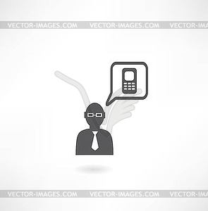 People think about mobile icon - vector image