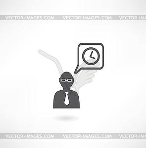 People think about time icon - vector clip art