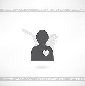 People with heart icon - vector image