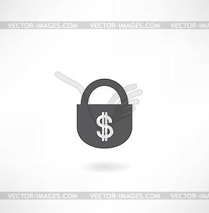 Lock with dollar icon - vector clip art