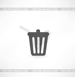 Bin with documents icon - vector image