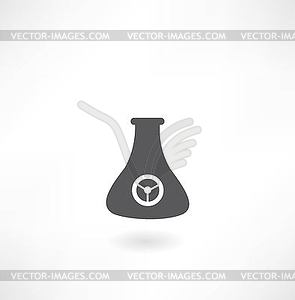 Vial with label icon - white & black vector clipart