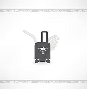 Значок поездки чемодан - векторное изображение клипарта