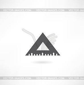 Triangular ruler icon - vector clipart