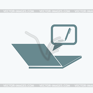 Icon communication over internet - vector image