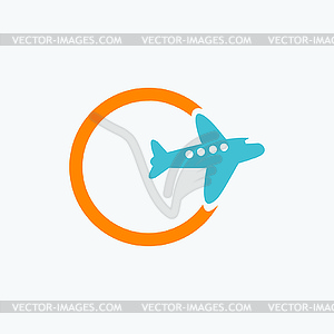 Travel World Plane icon - vector image