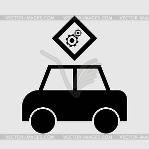 Passenger car icon - royalty-free vector clipart