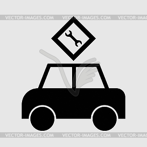 Passenger car icon - white & black vector clipart