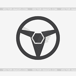 Car, vehicle or automobile steering wheel icon or - vector image