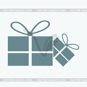 Black gift icon - vector image