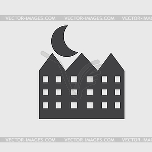 House and moon icon - vector clipart