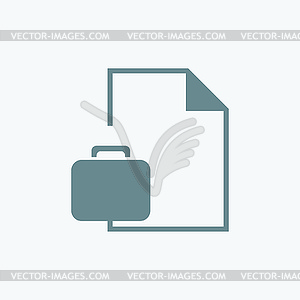 Portfolio and paper icon - vector clipart