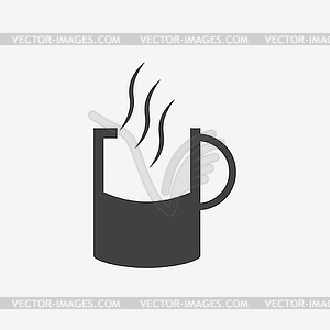 Hot drink icon - white & black vector clipart