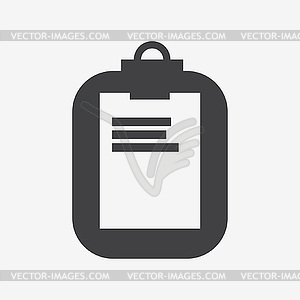 Tablet paper icon - white & black vector clipart