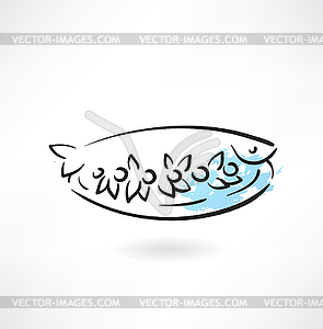 Fish dish icon - vector clipart / vector image