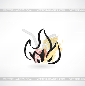 Fire icon - color vector clipart