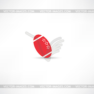 Регби значок мяч - векторное изображение клипарта
