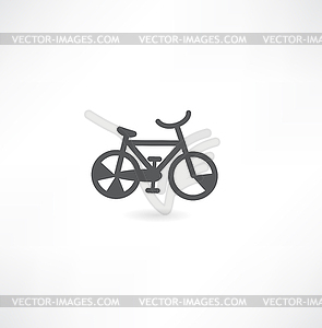 Bicycle icon - white & black vector clipart