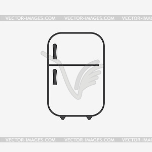 Icon of refrigerator on Glossy Button. Eps-10 - vector image