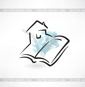 Book house icon - vector clipart