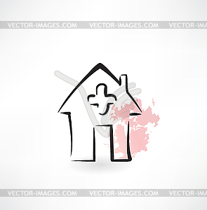 House medicine icon - color vector clipart