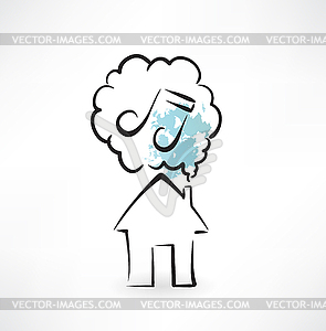 House music icon - vector clipart