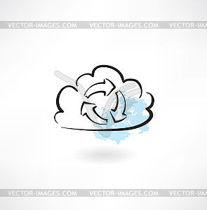 Cloud cycle icon - vector clip art